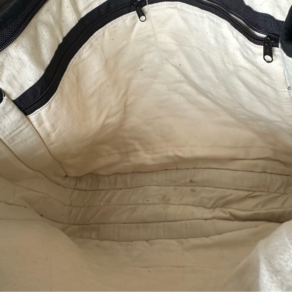 Fabric Tote Bag Black With Tiny Mirror/Pearl Accents Multi Color - Picture 7 of 7